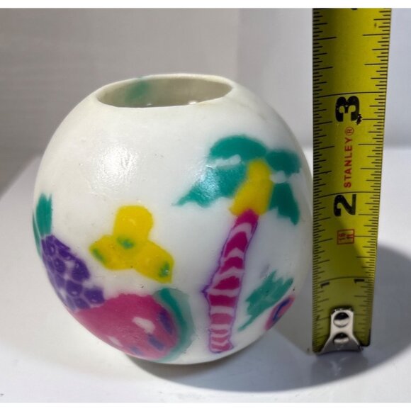 Lifelines Ball Candle With Colorful Tropical Design 3" - Picture 4 of 5